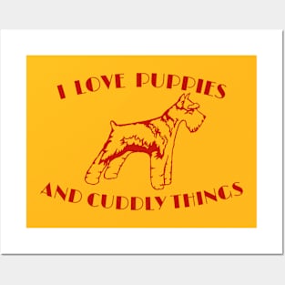 I Love Puppies and Cuddly Things 1970s Posters and Art